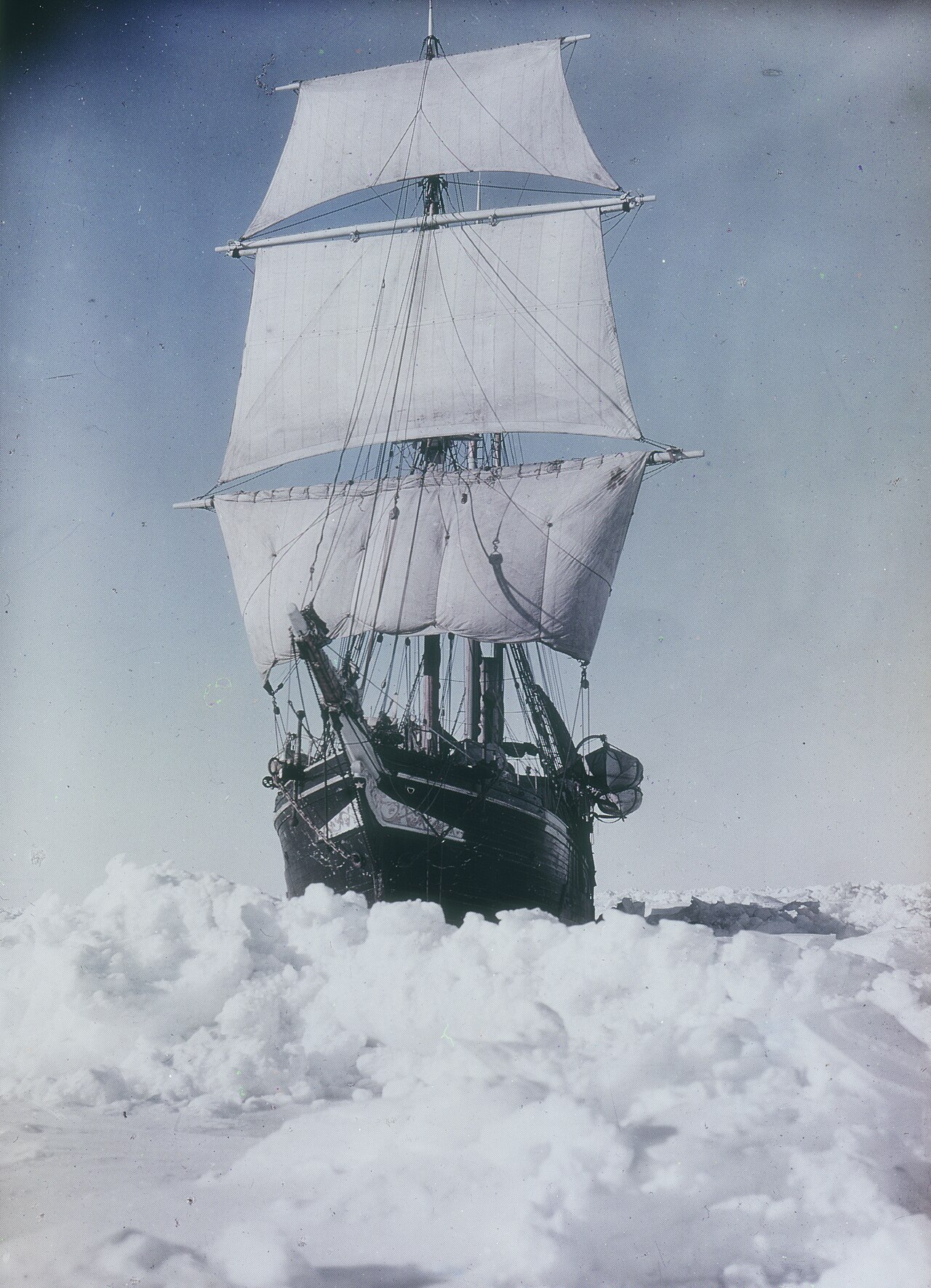 Shackleton’s ship Endurance, photographed during the Imperial Trans-Antarctic Expedition