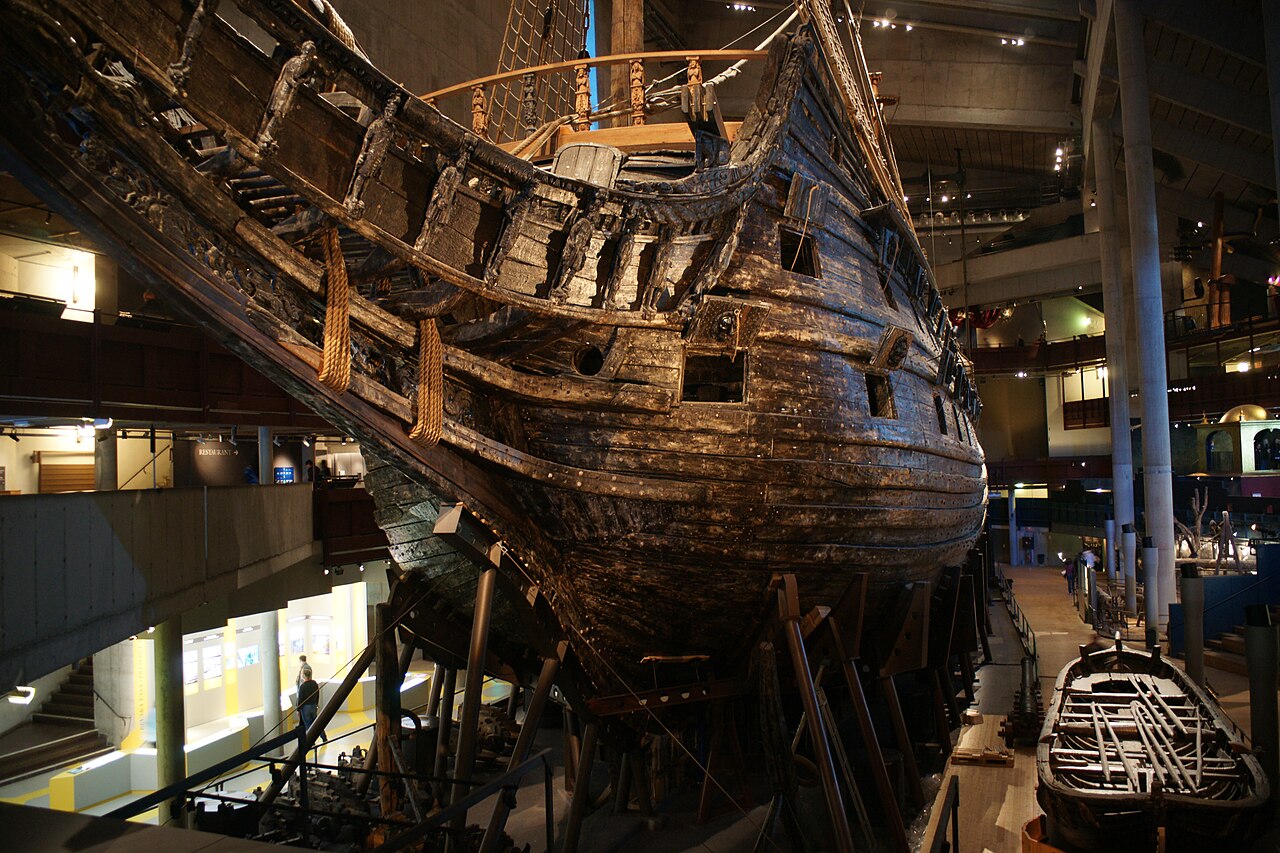 The Vasa, a 17th-century Swedish warship preserved almost intact in Stockholm’s Vasa Museum