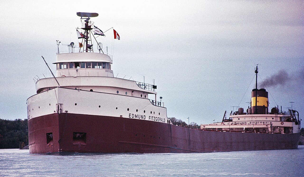 The SS Edmund Fitzgerald, the 729-foot Great Lakes freighter lost in 1975