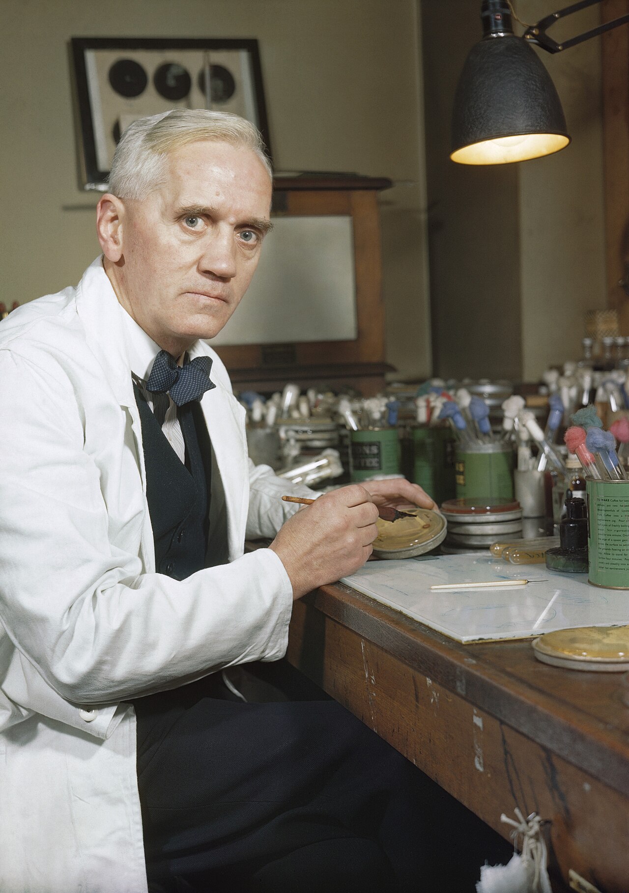 Portrait of Scottish scientist Alexander Fleming, who discovered penicillin in 1928
