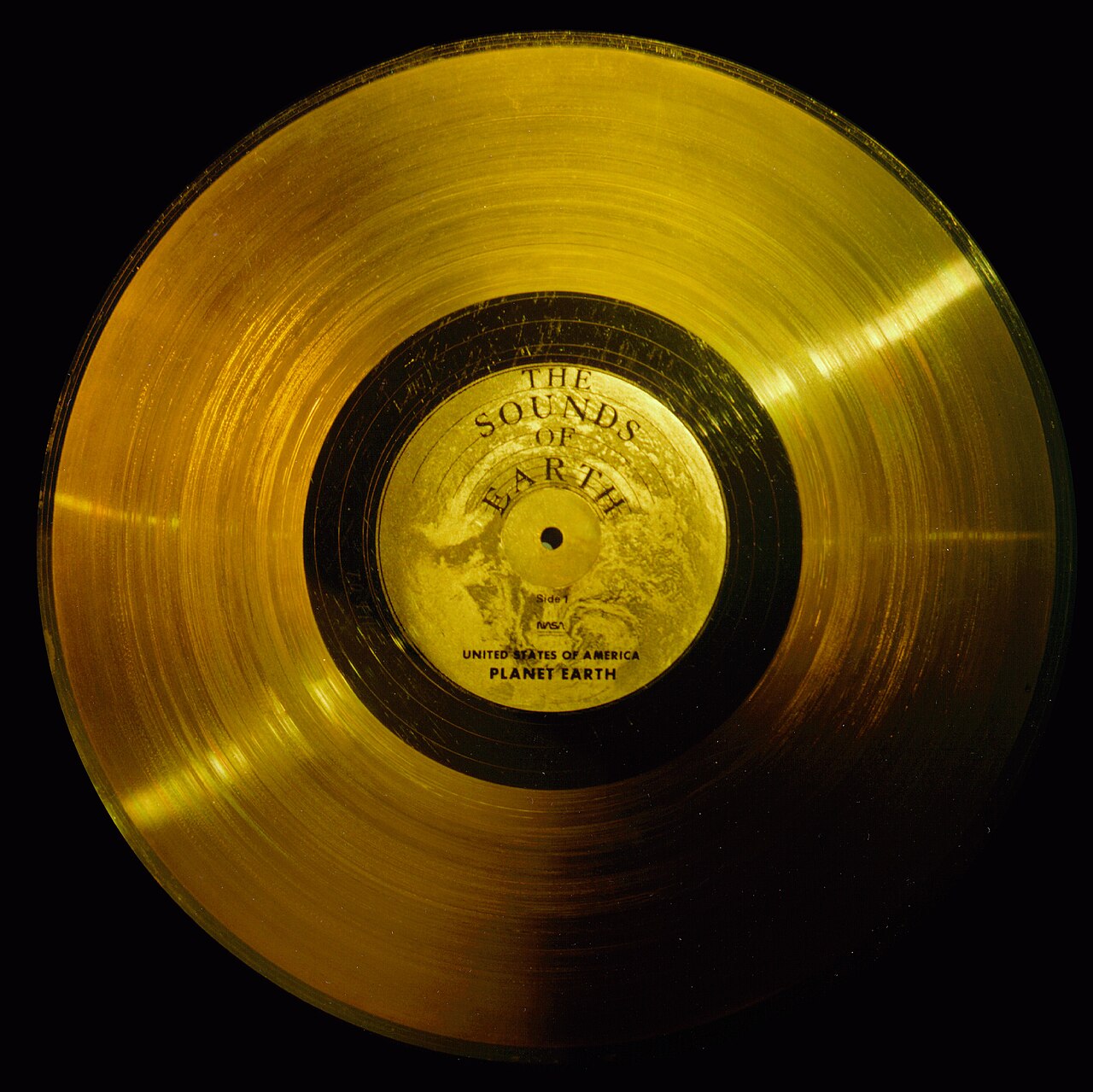 The gold-plated Voyager Golden Record carried aboard NASA’s twin Voyager spacecraft