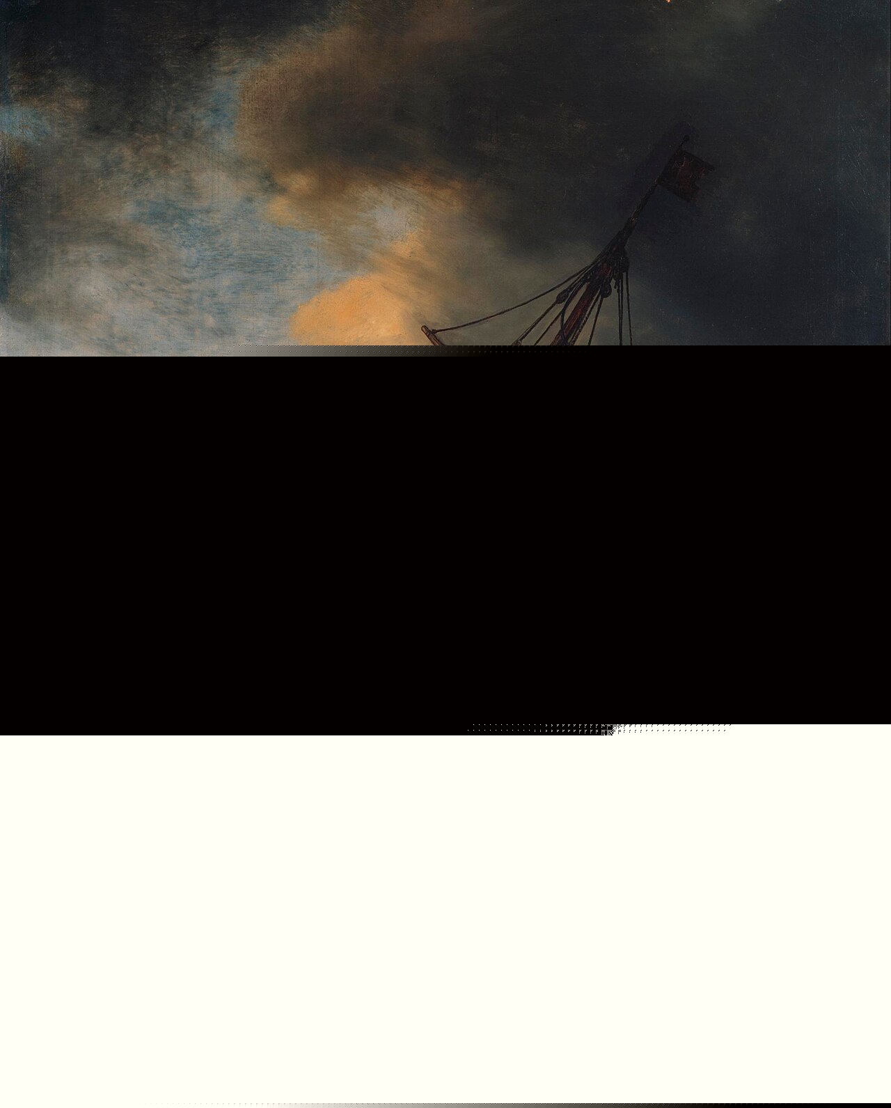 Rembrandt’s painting of a small boat tossed by enormous waves during a violent storm