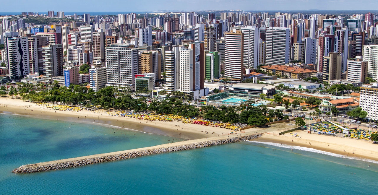 The coastal skyline of Fortaleza, a large city in northeastern Brazil