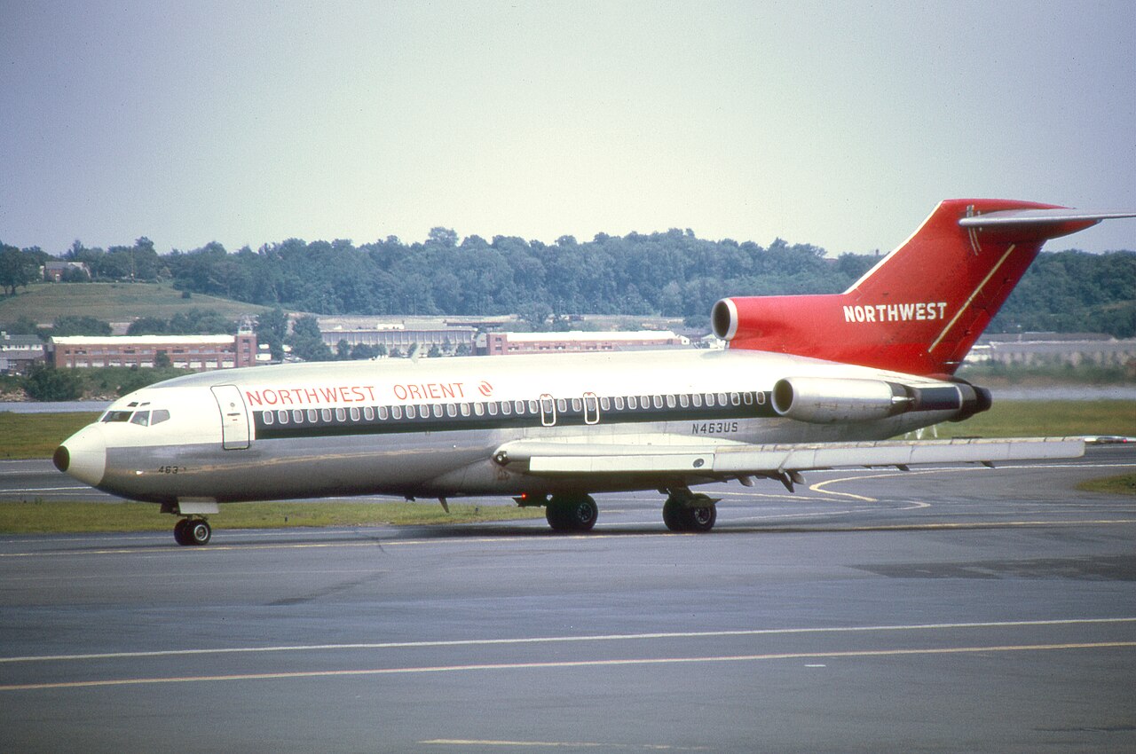 A Northwest Orient Boeing 727, the type of jet hijacked by D.B. Cooper in 1971