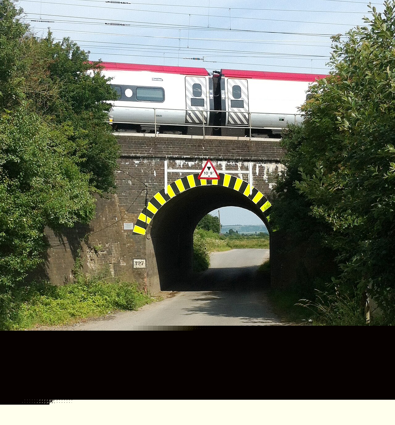 The railway bridge near Ledburn, Buckinghamshire, where the 1963 mail train was robbed